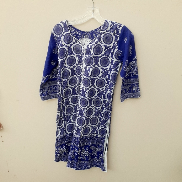 3 Ladies BOHO floral Retro Sleeve Mini Dress Tunic - Picture 7 of 9